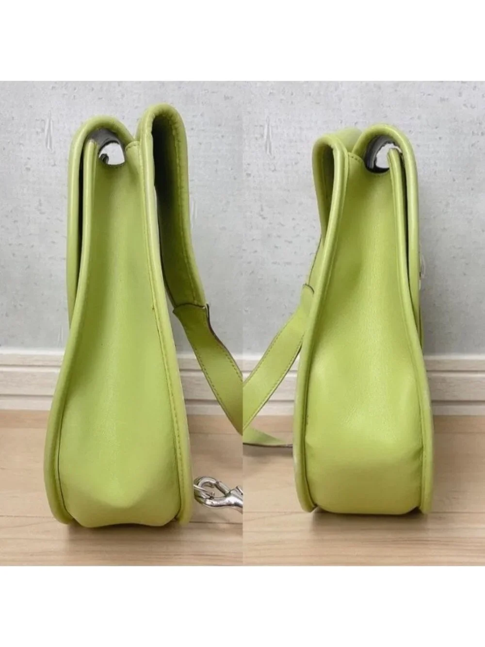 Gucci Color Vintage Horsebit Shoulder Bag Leather Green